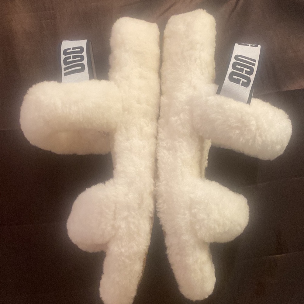 UGG Australia Oh Yeah Women's Slipper sandals Size  White fur - Picture 4 of 6